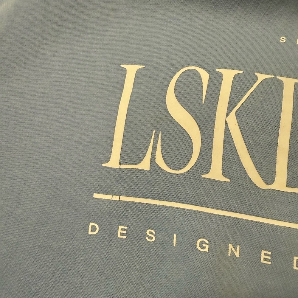 LSKD Sport Blue Oversized Crewneck Graphic Sweatshirt Preppy Sporty - Picture 9 of 11